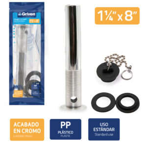 CENTRO P/ LAVAMANO DE 8'' CROM. C/CADENA GRIVEN A367- PLP90