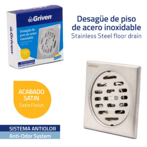 PASCON P/ BAÑO METALICO CUADRADO ACABADO SATIN GRIVEN A367-SD-10C