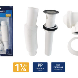 TRAMPA P/ LAVAMANO FLEXIBLE +CENTRO PVC GRIVEN A367- HA122