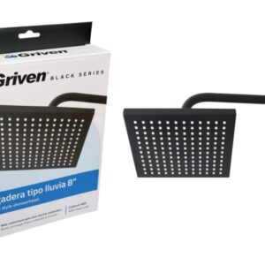 DUCHA CUADRADA DE 4'' T/ LLUVIA C/ NEGRO GRIVEN GV-SHB- A4
