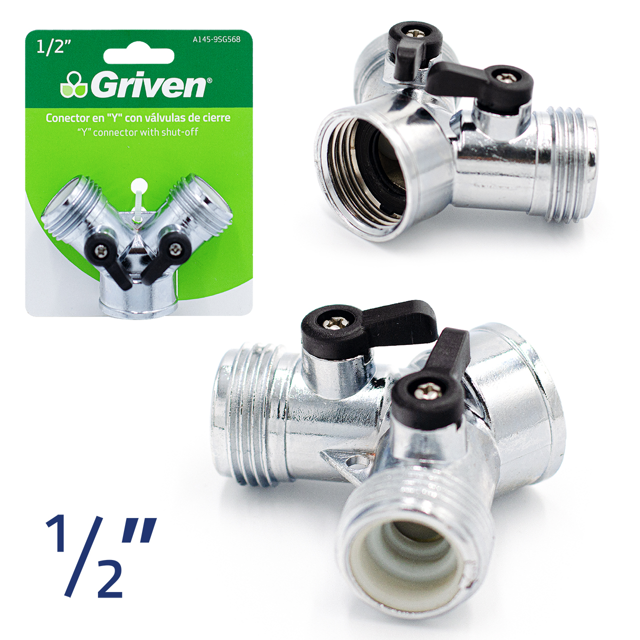 'Y'' DE 1/2'' P/ LAVADORA C/VALVULA DE CIERRE GRIVEN A145- 9SG568