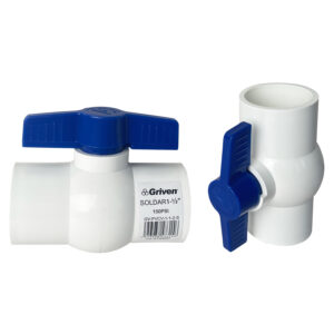 LLAVE DE PASE DE 1-1/2'' PVC M/AZUL GRIVEN GV-PVCV-1-1-2-S