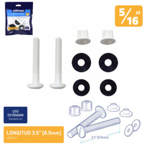 PERNO PLASTICO P/ TAPA DE INODORO 3"X5/16" GRIVEN GV- SC001