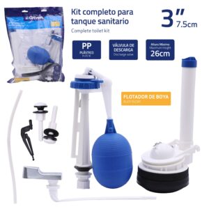KIT DE REPUESTOS P/INODORO CROM. PLASTICO GRIVEN GV- MP-3B