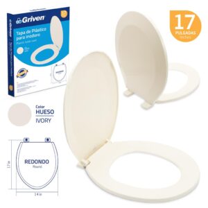 TAPA Y ASIENTO P/ INODORO 17'' REDONDA BEIGE GRIVEN GV- TS-17-IV
