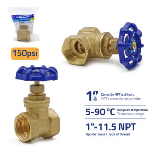 LLAVE DE PASE DE 1'' T/ COMPUERTA BRONCE GRIVEN GV-355G- 1