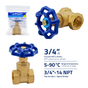 LLAVE DE PASE DE 3/4'' T/ COMPUERTA BRONCE GRIVEN GV- 250G-3-4