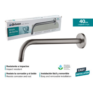 BRAZO P/ DUCHA BLISTER DE 40CM. GRIS GRIVEN GV-SRQM4