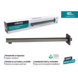 BRAZO P/ DUCHA CUADRADO DE 40CM. GRIS GRIVEN GV-SHQ4-S