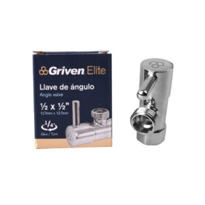 LLAVE DE ANGULO 1/2''x 1/2'' NIQ. 1/4 V. ELITE GRIVEN GRV-AV-1- 2