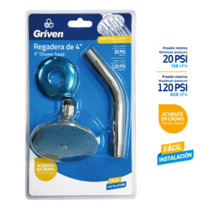 DUCHA MET.CROM. PLANA DE 3 PZA. BLISTER GRIVEN A367- SH458M
