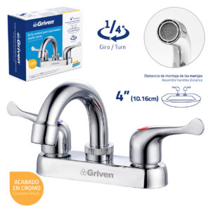 LLAVE P/ LAVAMANO DOBLE PALANCA MET. GRIVEN A367- 15061A-B