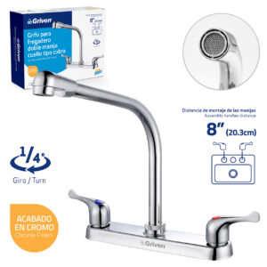 LLAVE P/ PANTRY MET. DOBLE PALANCA TIPO COBRA GRIVEN A367-15061A-K1