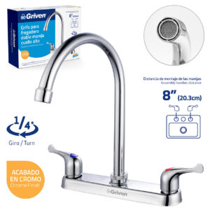 LLAVE P/ PANTRY MET. DOBLE PALANCA C/ ALTO GRIVEN A367- 15061A-K2