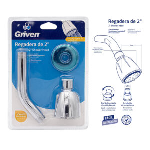 DUCHA P/ BAÑO DE 2'' DE 3 PZAS. CROM. GRIVEN A367-Y550B