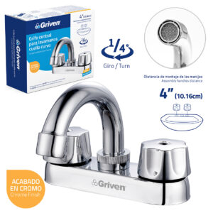 LLAVE P/ LAVAMANO DOBLE POMO MET. GRIVEN A367-15061-B