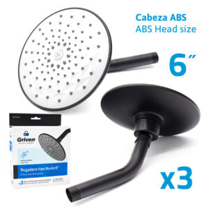 DUCHA CUADRADA DE 8'' TIPO LLUVIA CROM. GRIVEN A367-SH-2