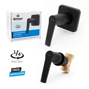 LLAVE P/ DUCHA PALANCA B/CUADRADA NEGRO GRIVEN A367- BV-016