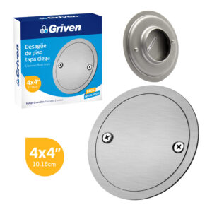 TAPA CIEGA P/ BAÑO DE 4'' REDONDA GRIVEN A367-RSD-10B