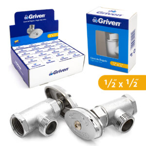 LLAVE DE ANGULO DE 1/2'' PVC GRIVEN 8A145-SQ-002PV