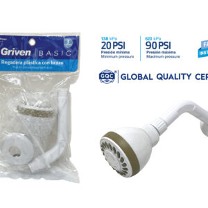 DUCHA 3 FUNCIONES C/ BLANCO EN BOLSA GRIVEN GVB-SH-1W