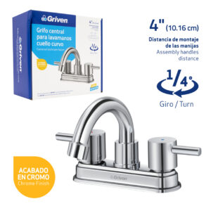 LLAVE P/ LAVAMANO DOBLE PALANC C/ CISNE GRIVEN GV- 15061C-B