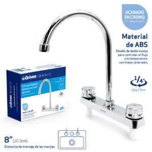 LLAVE P/ PANTRY DOBLE POMO C/CISNE CROM. GRIVEN GVB- P8503-K2
