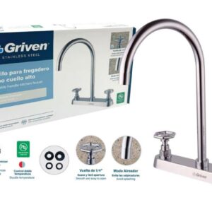 LLAVE P/LAVAMANO DOBLE HEXG. CUELLO BAR CROM. GRIVEN GVS-SCF-2