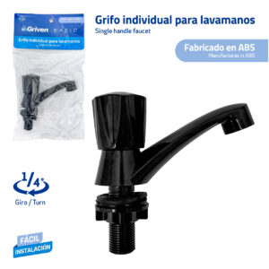 LLAVE P/ LAVAMANO SENC. POMO C/ NEGR. GRIVEN GVB-ZF321- B