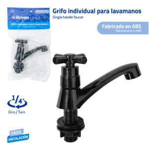 LLAVE P/ LAVAMANO SENC. NEGR. MANDO CRUZ GRIVEN GVB- ZF322-B