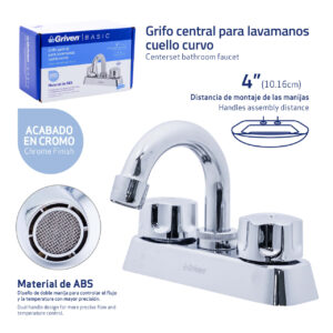 LLAVE P/ LAVAMANO DOBLE POMO C/ BAJO MET. GRIVEN GVB- P8503-B