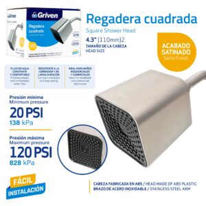 DUCHA CUADRADA GRIVEN 2" GRIVEN GV-SHS-C2