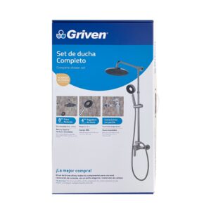 DUCHA REDONDA DE 4.3" C/NEGRO MATE GRIVEN GV-SHB-C1