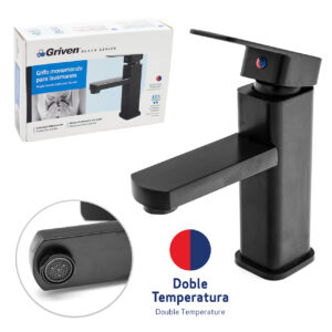 LLAVE P/ LAVAMANO SENC. CUAD. NEG. GRIVEN A367-BF601