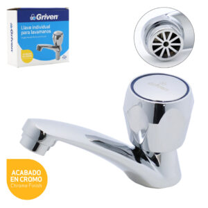 LLAVE P/ LAVAMANO MANGO ACRILICO 1/2 V. MET. GRIVEN A145- BIB002PH