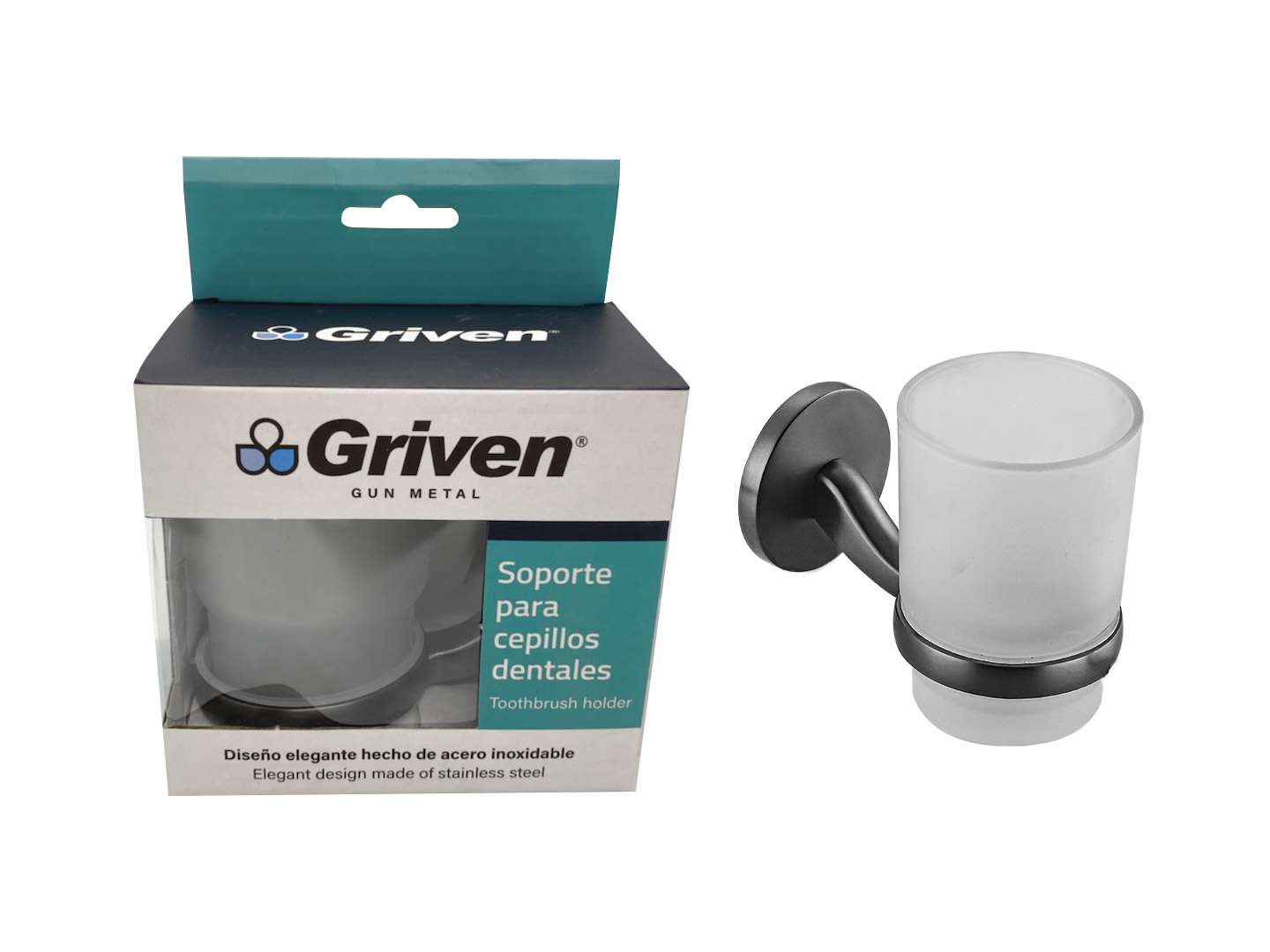 BASE P/ CEPILLOS DENTALES+ VASO GRIVEN GV-QF60200-TH