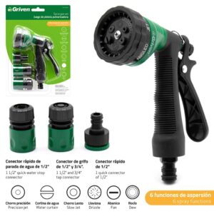 PISTOLA P/ REGAR SET 6 FUNC.+ BOQUILLAS GRIVEN GVG- SG2107