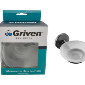 JABONERA CON PLATO DE CRISTAL GRIVEN GV-QF60200-SH