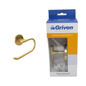 PORTA PAPEL HIGIENICO ARO ABIERTO DORADO GRIVEN GV- GH60200-TPH