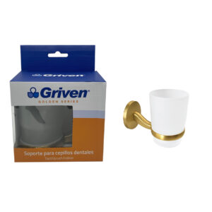 PORTA CEPILLO DENTAL TIPO VASO B/ DORADO GRIVEN GV- GH60200-TH