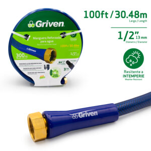 MANGUERA P/ JARDIN 1/2''x 100 FT. REFORZ GRIVEN GVG-PH- 100FT