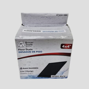 PASCON P/ BAÑO DE 4''x 4'' C/ TAPA C/NEGRO MATE BOXER NT16541-10BK