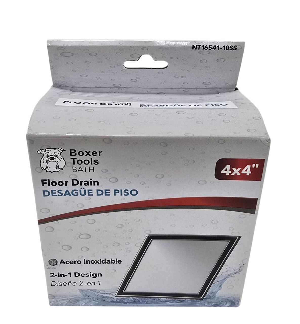 PASCON P/ BAÑO DE 4''x 4'' C/ TAPA C/NIQUELADO BOXER NT16541-10SS
