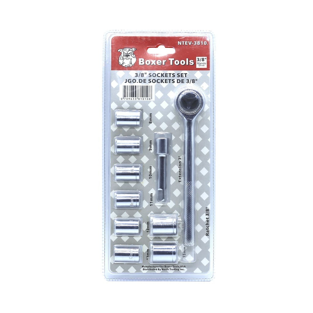RATCH DE 1/4'' SET 19 PZS. PUNTAS/COPAS4.5/5.5/6/6.5/7-13MM BOXER NTEV-4119
