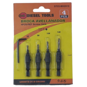 BROCA AVELLANADORA SET 4PZS DIESEL TOOLS DT05-MK0910