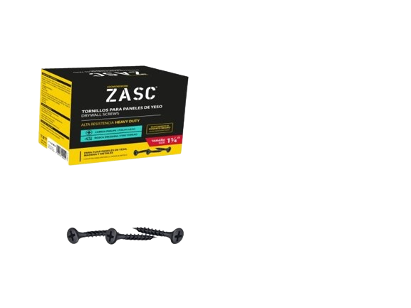 TORNILLO P/GYPSUM NEGRO DE 1x1/4'' PUNTA E HILO FINO ZASC Z-DSFT-1-1/4