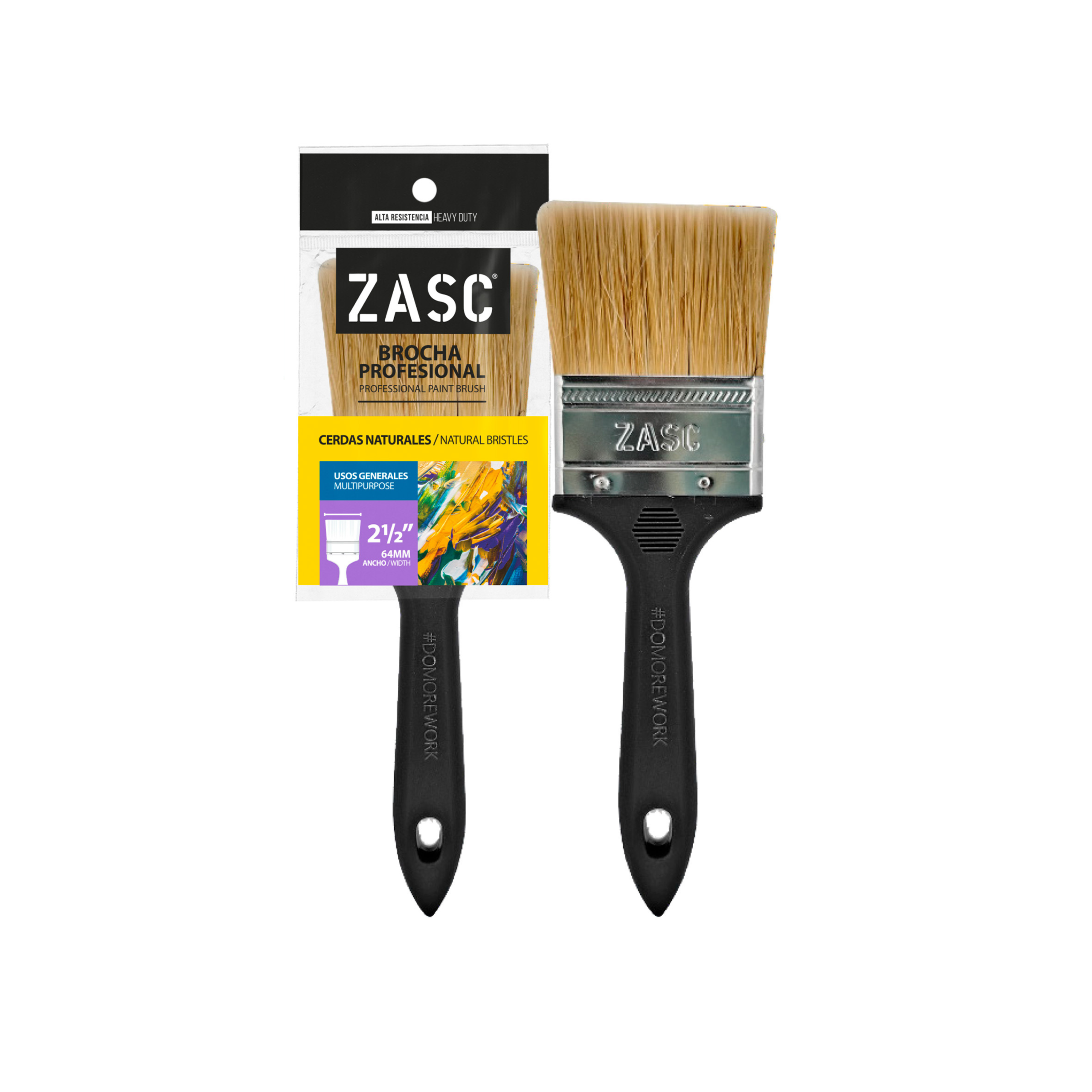 BROCHA DE 2.5'' PROFESIONAL AMARILLO ZASC Z-PPB2.5SB-BK