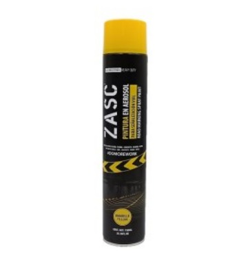 SPRAY PINTURA C/AMARILLO P/ SEÑALIZACION VIAL 750ML. ZASC Z-ZPMR-750YL
