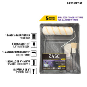 RODO C/FELPA P/ PINTAR DE 9'' C/ BLANCO ZASC Z-PRS5SET-ST