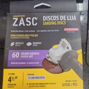 DISCO FLAP DE 4-1/2'' No. 60 CONICO ZASC Z-FD115X22-60